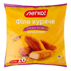 Філе куряче заморожене Chicken strips Легко! м/у 400г Філе куряче заморожене Chicken strips Легко! м/у 400г