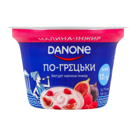 Йогурт 3.5% з наповнювачем Малина-інжир По-грецьки Danone ст 150г