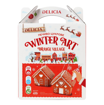 Печиво цукрове з ароматом апельсина Апельсинове селище Delicia к/у 400г Печиво цукрове з ароматом апельсина Апельсинове селище Delicia к/у 400г