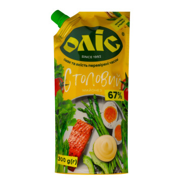 Майонез 67% Столовий Оліс д/п 300г Майонез 67% Столовий Оліс д/п 300г