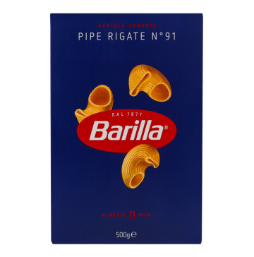 Вироби макаронні з твердих сортів пшениці Pipe Rigate №91 Barilla к/у 500г