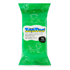 Серветки вологі для рук та тіла з вітамінами А, С, Е ZooZoo 15шт Серветки вологі для рук та тіла з вітамінами А, С, Е ZooZoo 15шт