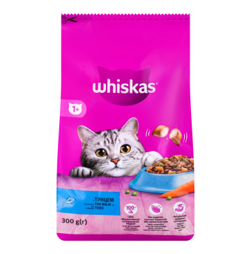 Корм сухий повнораціонний для дорослих котів З тунцем Whiskas м/у 300г