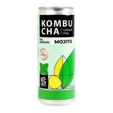 Напій бродіння фільтрований непастеризований з цукром Mojito Kombucha Vit-Fit з/б 330мл