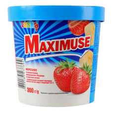 Морозиво 9.9% зі смаком банана наповнювачем Полуниця та крихтами печива Maximuse Laska ст 300г Морозиво 9.9% зі смаком банана наповнювачем Полуниця та крихтами печива Maximuse Laska ст 300г