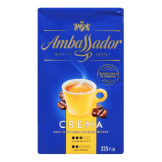 Кава натуральна смажена мелена Crema Ambassador м/у 225г