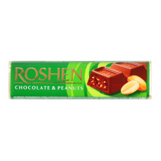 Батончик молочно-шоколадний Chocolate&Peanuts Roshen м/у 38г