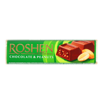 Батончик молочно-шоколадний Chocolate&Peanuts Roshen м/у 38г