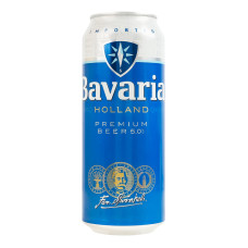 Пиво 0.5л 5% світле фільтроване пастеризоване Premium Bavaria з/б