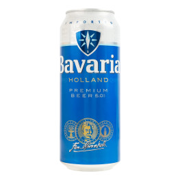Пиво 0.5л 5% світле фільтроване пастеризоване Premium Bavaria з/б