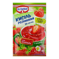 Кисіль розчинний швидкого приготування з шматочками фруктів зі смаком полуниці Dr.Oetker м/у 31.5г