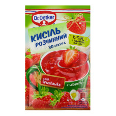 Кисіль розчинний швидкого приготування з шматочками фруктів зі смаком полуниці Dr.Oetker м/у 31.5г