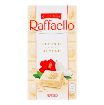 Шоколад білий з кокосово-мигдальною начинкою Raffaello к/у 90г