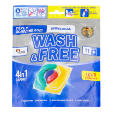 Засіб для прання у вигляді капсул 4в1 Universal Wash&Free 11х21г