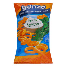 Кільця кукурудзяні зі смаком сметани та зелені Gonzo м/у 75г