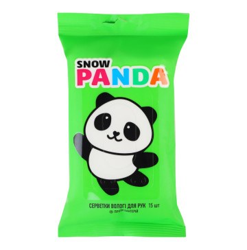 Серветки вологі для рук антимікробні Snow Panda 15шт
