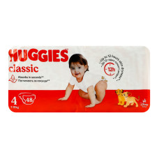 Підгузники для дітей 7-18кг 4 Classic Huggies 48шт