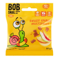 Снек фруктовий для дітей від 12міс Multifruit Baby Bob Snail м/у 20г