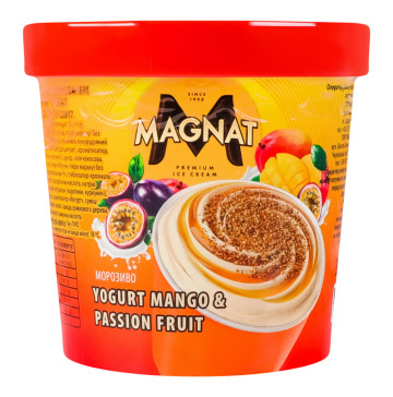 Морозиво зі смаком йогурту Манго-маракуя Magnat ст 350г
