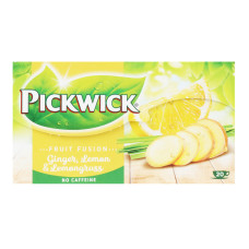 Чай фруктово-трав'яний ароматизований Ginger lemon&lemon grass Fruit Fusion Pickwick к/у 20х2г