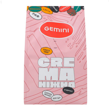 Кава натуральна смажена в зернах Ніжна Crema Gemini м/у 500г