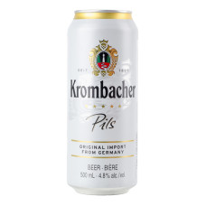 Пиво 0.5л 4.8% світле фільтроване пастеризоване Pils Krombacher з/б
