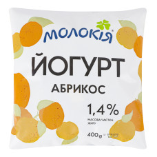 Йогурт 1.4% питний Абрикос Молокія м/у 400г