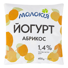 Йогурт 1.4% питний Абрикос Молокія м/у 400г