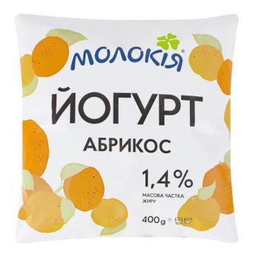 Йогурт 1.4% питний Абрикос Молокія м/у 400г