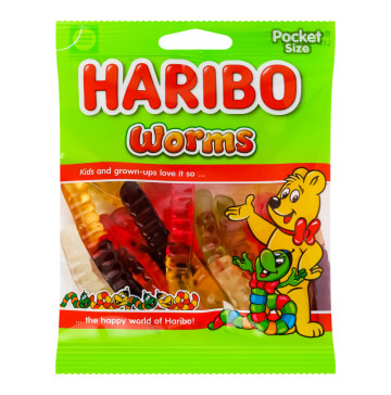 Цукерки желейні неглазуровані Worms Haribo м/у 80г