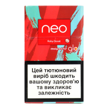 Виріб тютюновмісний для електричного нагрівання з фільтром Neo Ruby Boost 20шт