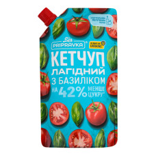 Кетчуп пастеризований Лагідний з базиліком Pripravka д/п 250г