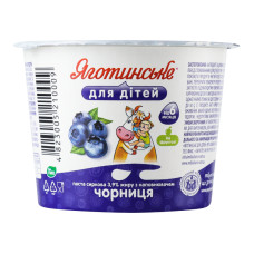 Паста сиркова 3.9% для дітей від 6міс Чорниця Яготинське для дітей ст 100г