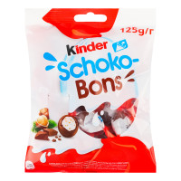 Цукерки з молочного шоколаду з молочною начинкою та горіхами Schoko-Bons Kinder м/у 125г