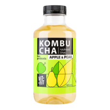 Напій бродіння фільтрований непастеризований Kombucha Apple&Pear Vit-Fit п/пл 500мл