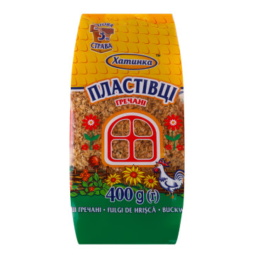 Пластівці швидкого приготування гречані Хатинка м/у 400г