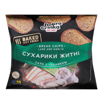 Сухарики житні Сало з часником Dobra Grinka м/у 80г
