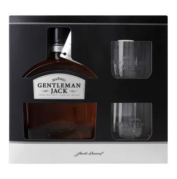 Набір подарунковий Віскі Джентельмен Джек 40% 0.7л + 2 склянки Jack Daniel's к/у