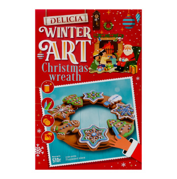 Печиво цукрове Різдвяний вінок Delicia к/у 510г Печиво цукрове Різдвяний вінок Delicia к/у 510г