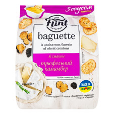 Сухарики пшеничні Трюфельний камамбер + соус Сирний Baguette Flint м/у 70г