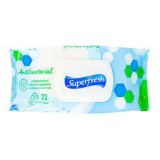 Серветки вологі Antibacterial Superfresh 72шт