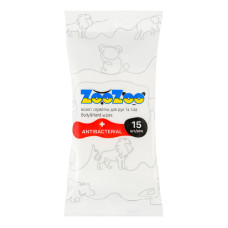 Серветки вологі для рук та тіла з антибактеріальною дією ZooZoo 15шт