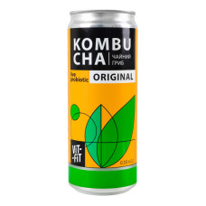 Напій бродіння фільтрований непастеризований з цукром Kombucha Original Vit-Fit з/б 0.33л