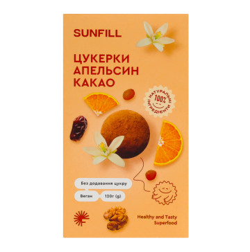 Цукерки Апельсин-какао SunFill к/у 120г