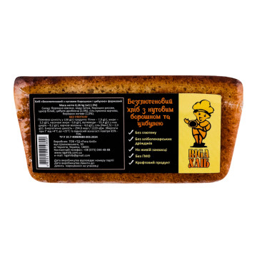 Хліб формовий безглютеновий з нутовим борошном і цибулею Riga Хліб м/у 0.26кг