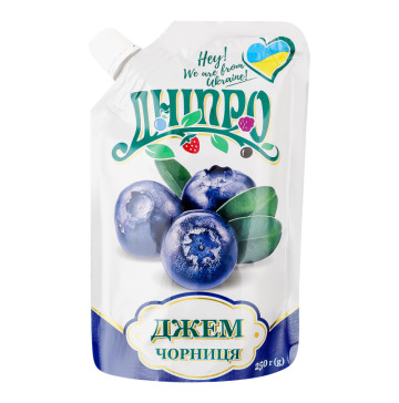 Джем пастеризований Чорниця Дніпро д/п 250г