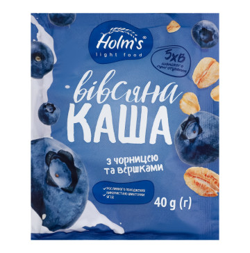 Каша вівсяна з чорницею та вершками швидкого приготування Holm's м/у 40г