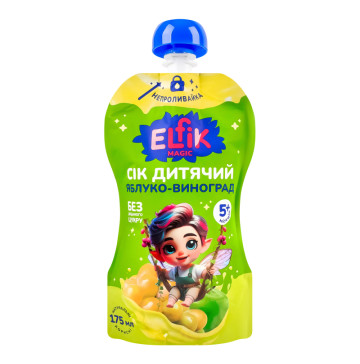 Сік для дітей від 5міс Яблуко-виноград Elfik Magic д/п 175мл
