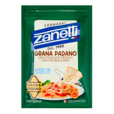 Сир 32% тертий Grana Padano Zanetti д/п 0.1кг