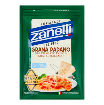 Сир 32% тертий Grana Padano Zanetti д/п 0.1кг